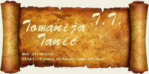 Tomanija Tanić vizit kartica